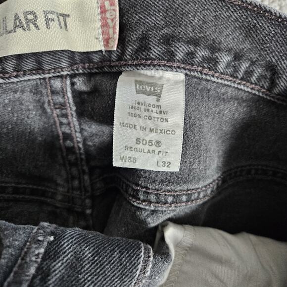 Vtg Levis 505 Jeans Men’s 34x32 (Tag 36X32) Black Straight Regular Fit Y2K - Picture 5 of 15